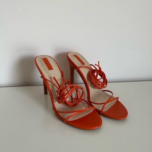 Forever 21 Orange Lace-Up Heels